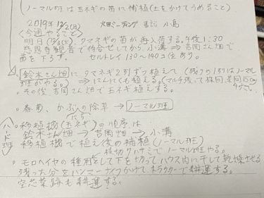 今週の作業予定 2019年12月2日(月)