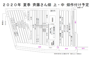 2020年夏季　作付け予定図(2020年5月27日(水)更新)