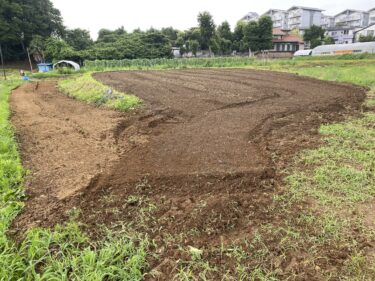 2021年7月7日(水)の作業記録 (除草作業、吉田さん畑の山部分をトラクターで耕耘)