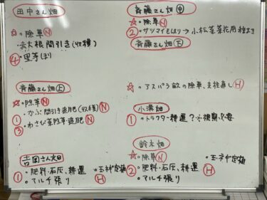 2021年11月9日(火)の作業記録 (雨の為に畑作業は中止、畑作業ミーティング)