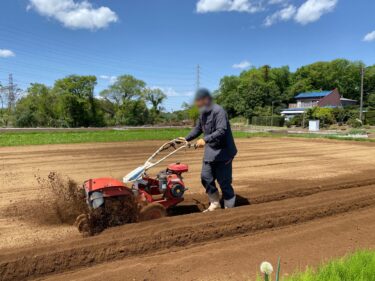 2023年4月17日(月)の作業記録 (小溝畑で岩槻ネギと長ネギ用の溝掘り作業)