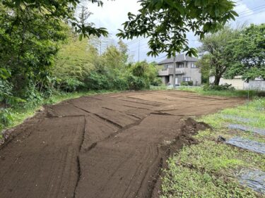 2024年5月8日(水)の作業記録 (鈴木さん畑をトラクターで耕耘作業、そうめん南瓜の定植作業、ミニトマトの支柱立て作業、除草作業)